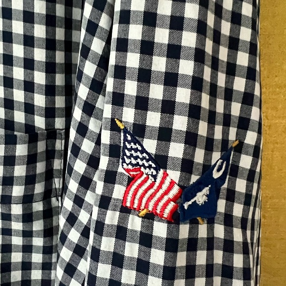 Peter Millar Summer Comfort Men Button Shirt- XL- embroidered American flag - Picture 8 of 8